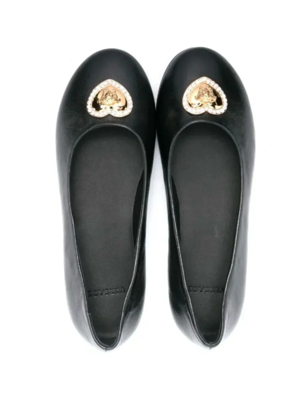 Heart Medusa crystal-embellished ballerina shoes